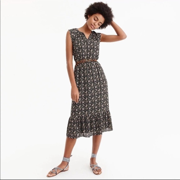 {J. Crew} Floral Midi Dress